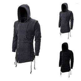 Men's Jackets Sweater Dark Street Ins Cross Tie Diagonal Hooded Jacket