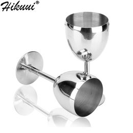 Wine Glasses 2PCS 180ml Stainless Steel Glass Drinking Cup Champagne Goblet Barware Kitchen Tools Party Restaurant Supplies 230818