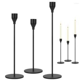 Candle Holders Candlestick 3 PCS Taper Holder Set Anti-Slip Iron Stable For Party Dinning