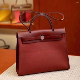 Evening Bags Classic Wine Red Lady Handbag All Handmade Hherbags31cm Leisure Mass Luxury Delicate And High Quality