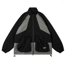 Men's Jackets LACIBLE 3D Pocket Patchwork Jacket 2023 Style Windproof Autumn Winter Loose Overcoat Men Women High Street