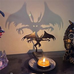 Other Event Party Supplies Halloween Decoration Vintage Shadow Candle Holders Funny Terror Projection Dark Witch Sacrificial Call Ghost Stands 230818
