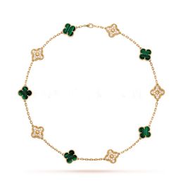 Moda colar elegante dez trevo clássico colares presente para mulher jóias pingente de alta qualidade 7 cores noivado jóias ornamentos atacado