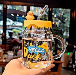 The latest 17oz pet duck belt lid, a glass coffee mug, many style choices, support customization of any logo