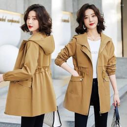 Women's Trench Coats Spring Autumn 2023 Womens Coat Fashion Korean Mid-length Casual Windbreaker Female Outwear Loose Thin Top Women