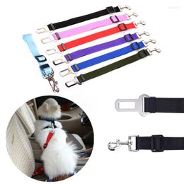 Dog Collars Adjustable Length Pet Dogs Safety Seat Belt Nylon Puppy Collar Lead Leash Harness Car Seatbelt Travel Accessories