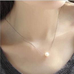 Pendant Necklaces Simulated Pearl Necklace For Women Female Single Womens Jewelery