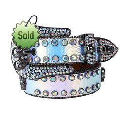 22023 Designer bb belt simon belts for men women shiny diamond belt black on Black Blue white multicolour with bling rhinestones stage performance waistbaa