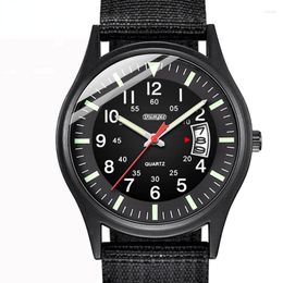 Wristwatches Sdotter Sports Men's Military Watches Fashion Luminous Nylon Strap Quartz Calendar Male Student Relo