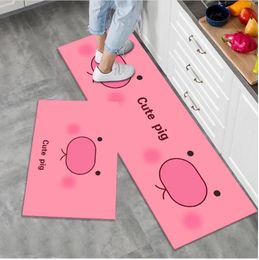 Fashion Pad Soft Mat Household Long Kitchen Floor Mat Oil-Proof Waterproof Door Mat Bathroom Absorbent Door Mat 20230820A07