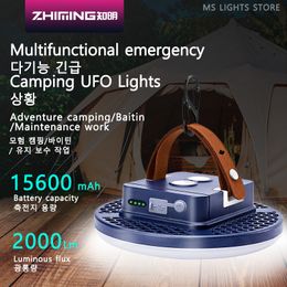 Portable Lanterns 15600mah Portable High Power Rechargeable LED Magnet Flashlight Camping Lantern Fishing Light Outdoor Work Repair Lighting LED 230820