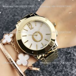 Fashion Brand With Luxury Logo Women Girls Style Steel Metal Band Quartz Wrist Watch P54