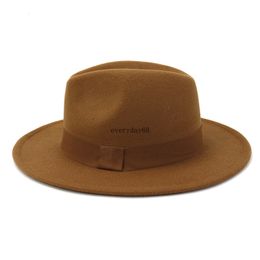 Women Men Simple Church Derby Fedora Hat Solid Wool Felt Hat for Men Women Autumn Winter Top Jazz Cap