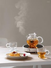 Wine Glasses Original Design Ins Wind Heating Glass Teapot Teacup Set Tea Cooking Health Kettle S Coffee Mug