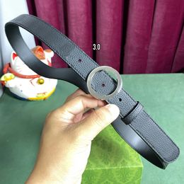 designer belt luxury belt crafted from black leather designer belt men Casual Letter Smooth Buckle Width 3.0 with box