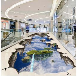 Wallpapers 3D Extend Space Sky Floor Stickers Custom Po Self-adhesive PVC Waterproof Home Decoration