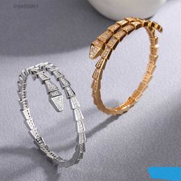 Bracelet Plated 18k Full Opening2023 new brick set snake bracelet woman, silver bracelet yellow gold bracelet to send girlfriends gifts