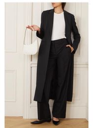 Women's Trench Coats The R0w Women Winter Long Coat Viscose Version Slim Fit Vintage Classic Blazer Formal Suit Wind