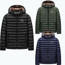 Parka masculina de algodão à prova d'água com capuz, parka estampada de inverno, jaqueta de marca de designer, esportes ao ar livre, jaquetas casuais masculinas