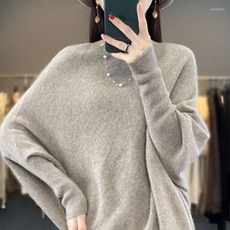 Women's Sweaters Autumn/Winter Pullover Casual Pure Knitwear Wool Sweater Round Neck Ladies Clothes Long Loose Blouse Cape Coat