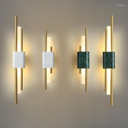 Wall Lamps Modern LED Marble Metal Sconces Lighting Fixtures Living Bedroom Bedside Kitchen Home Decor Lustres Luminaires