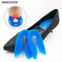 Shoe Parts Accessories 1Pair Foot Pain Relief Silicone Gel UShape Plantar Fasciitis Heel Protector Spur Cushion Pad Insert Insole Men Women 230812