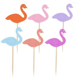 Festive Supplies 20/40/60Pcs Flamingo Cake Cupcake Topper Flags Kids Baby Shower Birthday Wedding Decoration Party