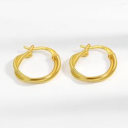Hoop Earrings NBNB Fashion Twisted Lines For Women Silver Gold Color Trendy Girl OL Piercing Jewelry Female Accessories