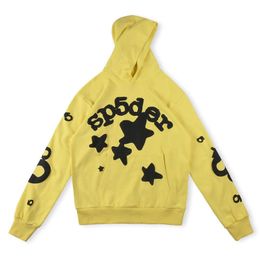 Women's Hoodies Sweatshirts Young Thug Rapper Rap Star with the Same Sp5der 555555 Banana Yellow Hoodie Trendy and Stylish