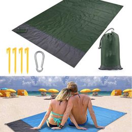 Mat 2x2.1m Waterproof Pocket Beach Blanket Folding Camping Mat Mattress Portable Lightweight Mat Outdoor Picnic Mat Sand Beach Mat