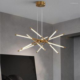 Chandeliers Nordic Light Chandellier Modern For Dining Room Kitchen LED Black And Gold Chandelier Creative Simple Design Suspension