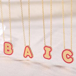 Pendant Necklaces ALTERA Fashion Candy Colour Initial Letter Necklace Gold Plated Stainless Steel 26 Letters Dopamine Dressing
