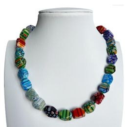 Chains 3PCS/Lot Millefiori Glass Lampwork Murano Round Beads Necklace Girls Jewelry Gift