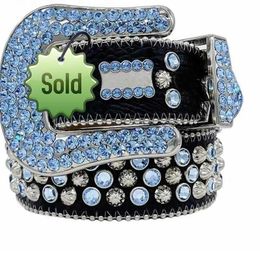 1Luxury Designer Bb Belt Simon Belts for Men Women Shiny diamond belt Black on Black Blue white multicolour with bling rhinestones as gift 2023aa