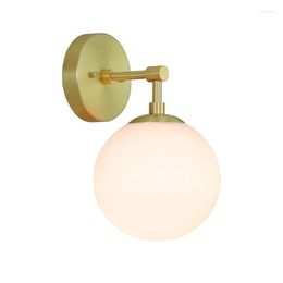 Wall Lamp Modern Global Glass Shade Vanity Bathroom Sconces Bedside Bedroom LED Indoor Deco Lighting Fixtures 110v 220v