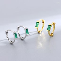 Hoop Earrings Green Zircon For Women Huggies Jewelry Gifts Eh2087