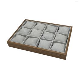 Jewellery Pouches 12 Slot Watch Box Organiser With Removable Pillow Showcase For Cards