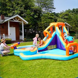 Barn Uppblåsbar vattenpark Lekplats för äldre barn Waterslide Castle med pool billigt sport lekhus för fest utomhus lek sommar roliga spel födelsedagspresenter leksaker