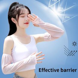 Knee Pads Summer Sun-protective Sleeve Cute Loose Arm Cuff Cover Anti-UV Ice Silk Women Warmer Sleeves Outdoors Travel Supplies