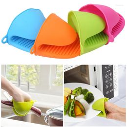 Disposable Gloves 1PC Thicken Silicone Oven Heat Insulated Finger Cooking Microwave Non-slip Gripper Pot Holder Kitchen Baking