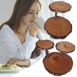 Dinnerware Sets Cake Rack Buffet Display Plate Fruitcakes Riser Botanical Decor Holder Party Shelf Flower Rustic Dish Wood Stand U6B2