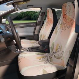 Car Seat Covers | Pink Boho Flower Plant Print Protect From Stains Spills Trendy Modern Accessories For Women