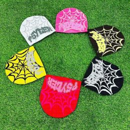 2023 New Knitting Beanies Hat Men Women Quality Cap Y2K Beanie Spider Web Letter Water Diamond Print Hats Cap Accessories Unisex