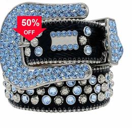 2Designer Bb Simon Belt Bb Belt Rhinestone Studded Western Leather Belt for Men Women Vintage Bling Waist Belts for Pants Jeans men's Buckle with box dd