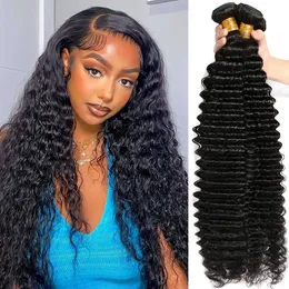 Deep Wave Bundles Brazilian 10A Small Spirals Unprocessed Kinky Curly Human Hair Pixie Curls Weave Wholesale Hair Extension