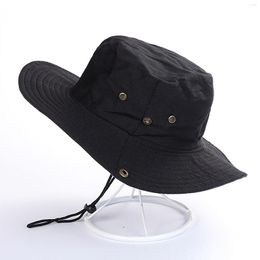 Wide Brim Hats Hiking Fishing Bucket Cotton Sun For Men Sunhat Women Travel Foldable Textu Solid Brimmed Hat