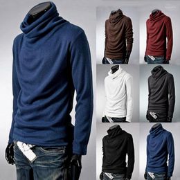 Men's Sweaters 2023 Winter Turtleneck Solid Colour Fashion Knitted Pullovers Men Casual Sweater Male Autumn Knitwear MY278