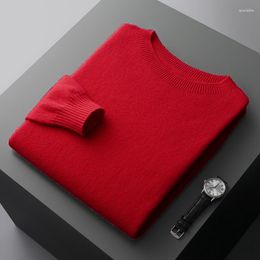 Men's Sweaters Autumn And Winter Cashmere Semi-Turtleneck Wool Knitted Bottoming Shirt Sweater Thickened Warm