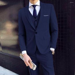 Men's Suits Men Wedding Suit Premium Set Formal Business Style Slim Fit Coat Pants Vest Silky Smooth Anti-wrinkle Fabric