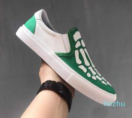 men's shoes and sports top flat-bottomed stitching casual shoes bone skin luxury skeleton blue, white, black and green men's flat